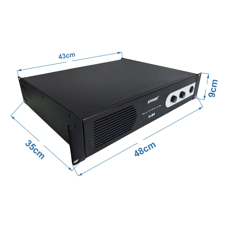Amplificador Potencia Apogee H24 1000w + 1000w 4 Ohms Audio Color Negro Potencia De Salida Rms 1800 W